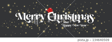 Merry Christmas and Happy New Year banner design template with Christmas lights and greeting text . Cartoon Happy Holidays day poster, wide banner, card, background, banner, label png with quote Merry Christmas and Happy New Year banner design template with Christmas lights and greeting text . Cartoon Happy Holidays day poster, wide banner, card, background, banner, label png with quote 134640509
