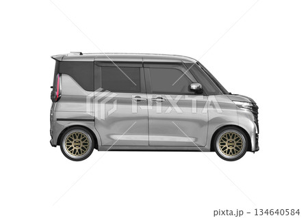 約30mmローダウンで17インチ社外ホイールを履いた軽乗用車（縮尺：XLサイズで1px＝約1mm） 134640584