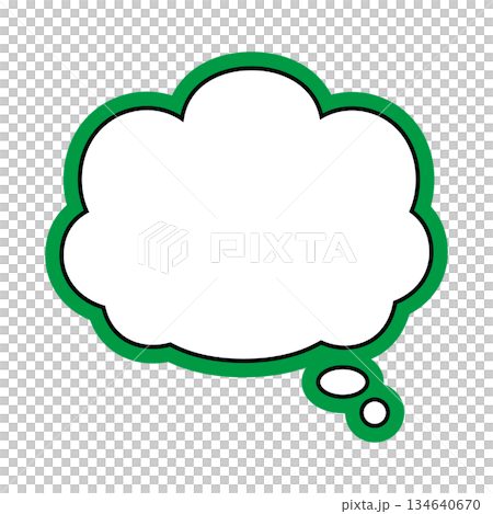 シンプルな吹き出しのイラスト もこもこ シンプルな吹き出しのイラスト もこもこ 134640670
