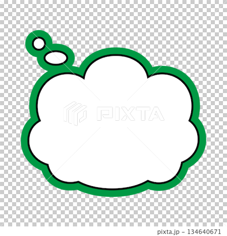 シンプルな吹き出しのイラスト もこもこ シンプルな吹き出しのイラスト もこもこ 134640671