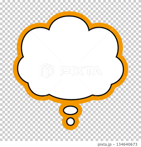 シンプルな吹き出しのイラスト もこもこ シンプルな吹き出しのイラスト もこもこ 134640673