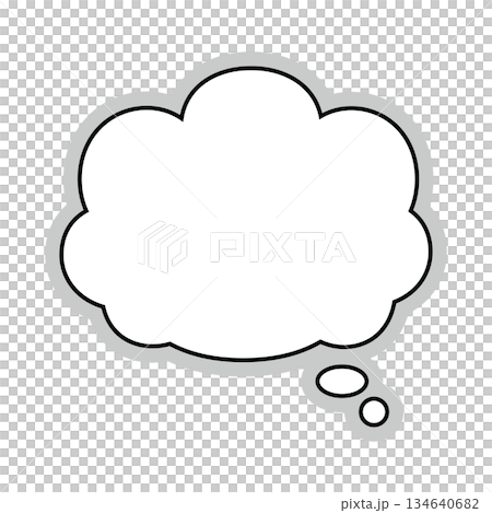 シンプルな吹き出しのイラスト　もこもこ 134640682