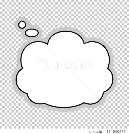 シンプルな吹き出しのイラスト　もこもこ 134640683