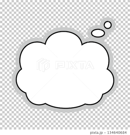 シンプルな吹き出しのイラスト　もこもこ 134640684
