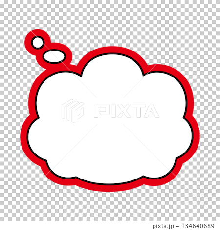 シンプルな吹き出しのイラスト　もこもこ 134640689