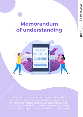 memorandum of understanding MOU. Vector illustration. memorandum of understanding MOU. Vector illustration. 134640858