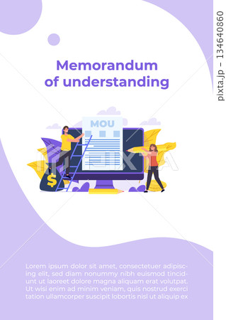 memorandum of understanding MOU. Vector illustration. memorandum of understanding MOU. Vector illustration. 134640860