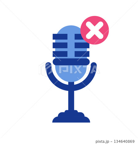 Mute microphone icon. Vector illustration. 134640869