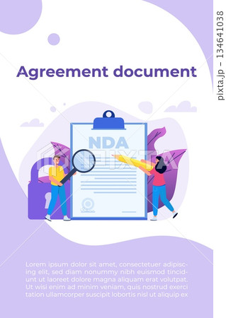 Legal restrictions, non-disclosure agreement contract or NDA concept. Vector illustration Legal restrictions, non-disclosure agreement contract or NDA concept. Vector illustration 134641038
