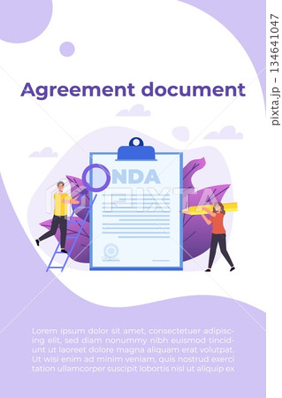 Legal restrictions, non-disclosure agreement contract or NDA concept. Vector illustration Legal restrictions, non-disclosure agreement contract or NDA concept. Vector illustration 134641047