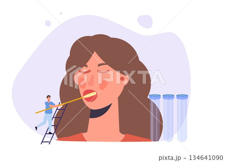 DNA test, Genetic testing, Lab research concept. Vector flat illustration 134641090