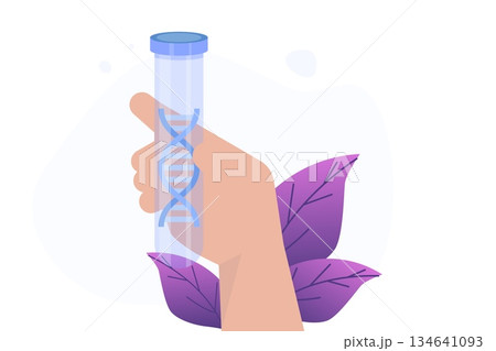 DNA test, Genetic testing, Lab research concept. Vector flat illustration 134641093