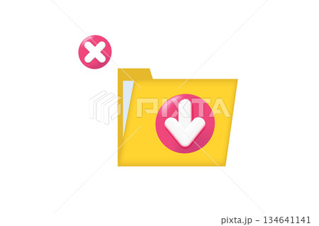Download error icon. 3D vector illustration 134641141