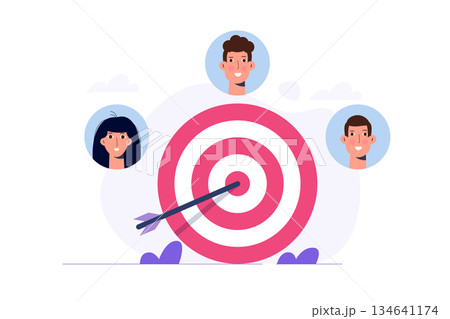 Audience target,  customer attraction concept. Vector illustration 134641174