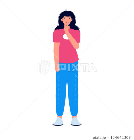 Asks for silence concept. Be silent sign. Vector illustration. Asks for silence concept. Be silent sign. Vector illustration. 134641308