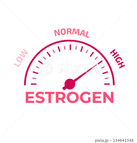 Estrogen level meter. Vector illustration. 134641348