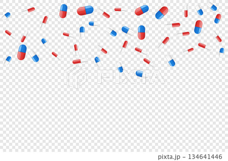 Falling Medical pills. Medicine Background. Vector illustration Falling Medical pills. Medicine Background. Vector illustration 134641446