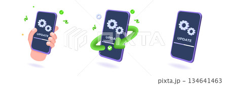 System update flat style concepts set, collection. Vector illustration can use for, landing page, template, web, mobile app, poster, banner. System update flat style concepts set, collection. Vector illustration can use for, landing page, template, web, mobile app, poster, banner. 134641463