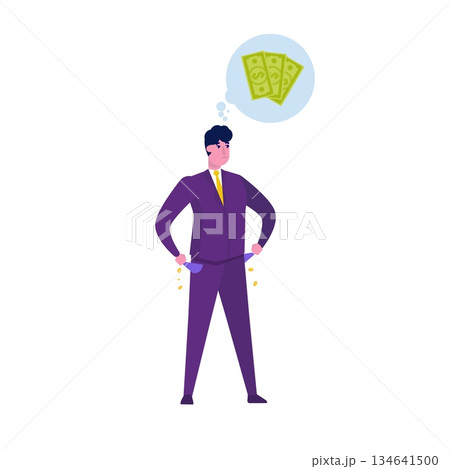 Financial problem, Bankruptcy, burnout, collapse, business concept. Vector isolated illustration. 134641500
