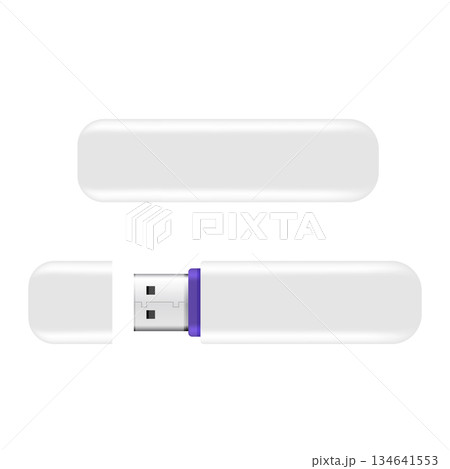 USB Memory Sticks Flash drive realistic isolated on the white background. Vector illustration. USB Memory Sticks Flash drive realistic isolated on the white background. Vector illustration. 134641553