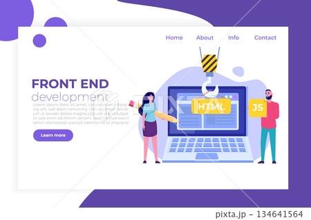 Programming Software or app , Web design and Front end development  concept.  Vector illustration. 134641564