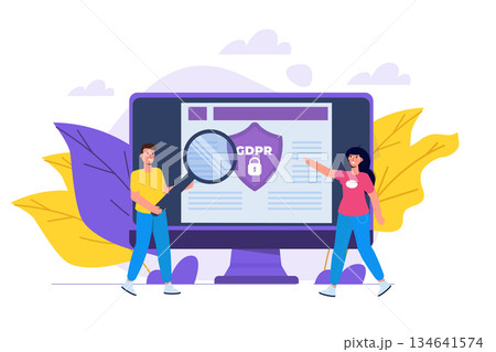 General Data Protection Regulation - GDPR iconcept. Vector illustration. 134641574