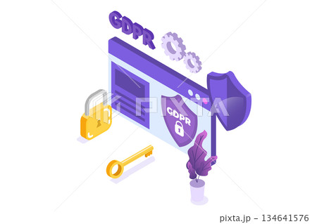 General Data Protection Regulation - GDPR isometric concept. Vector illustration. 134641576