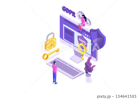 General Data Protection Regulation - GDPR isometric concept. Vector illustration. 134641583