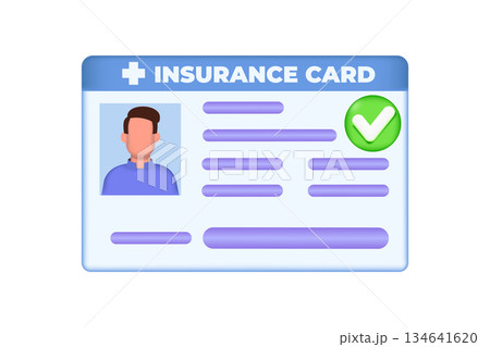 Health insurance card 3d concept. Vector illustration 134641620