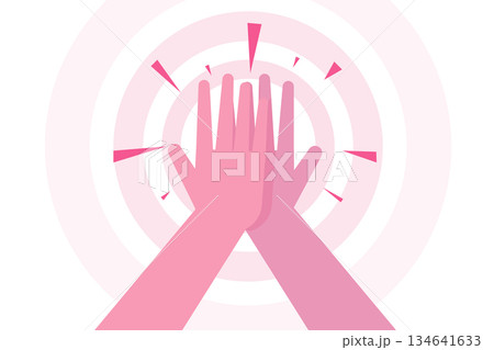 High five hands. Great work achievement,  friendship concept. Vector illustration 134641633