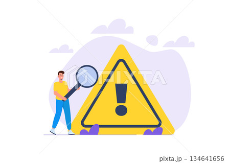 Identification of problems, risk analysis, ways to overcome or resolve problems concept. Vector illustration. 134641656