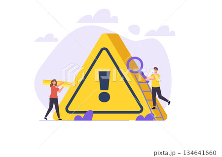 Identification of problems, risk analysis, ways to overcome or resolve problems concept. Vector illustration. Identification of problems, risk analysis, ways to overcome or resolve problems concept. Vector illustration. 134641660