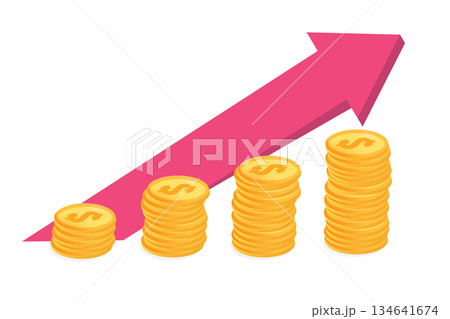 Increase inflation concept. Vector illustration for infographics, banner, mobile app. 134641674