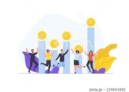 Investment opportunity searching concept. Vector illustration. Investment opportunity searching concept. Vector illustration. 134641691