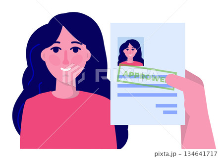 Job application Approved document paper. Vector illustration Job application Approved document paper. Vector illustration 134641717