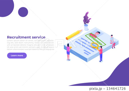 Job application Approved document paper. Vector isometric illustration 134641726