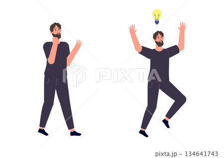 Looking answers to questions, FAQ, searching for ideas and solutions concept. Vector illustration. 134641743
