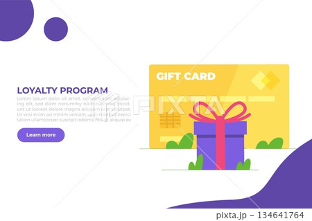 Discount, Loyalty card program and customer service. Vector illustration. 134641764