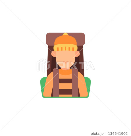 Hiker Man vector icon. Adventure icon flat style. perfect use for logo, presentation, website, and more. modern icon design color style Hiker Man vector icon. Adventure icon flat style. perfect use for logo, presentation, website, and more. modern icon design color style 134641902