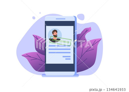 Online CV, Hiring, select resume process concept. Company hr managers hiring a employee online. Vector illustration Online CV, Hiring, select resume process concept. Company hr managers hiring a employee online. Vector illustration 134641933