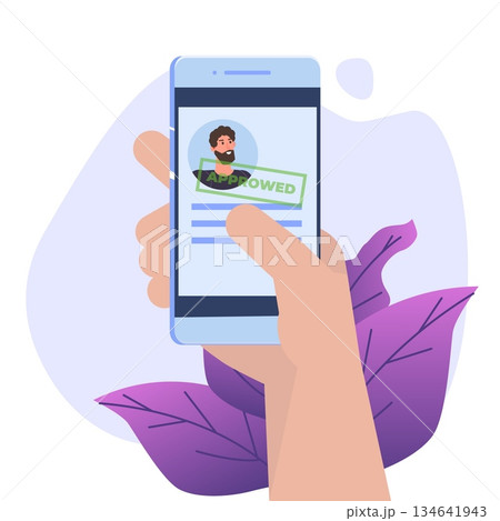 Online CV, Hiring, select resume process concept. Company hr managers hiring a employee online. Vector illustration Online CV, Hiring, select resume process concept. Company hr managers hiring a employee online. Vector illustration 134641943