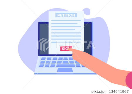 An appeal document or form. Petition online concept. Vector illustration 134641967