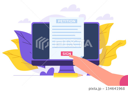 An appeal document or form. Petition online concept. Vector illustration 134641968