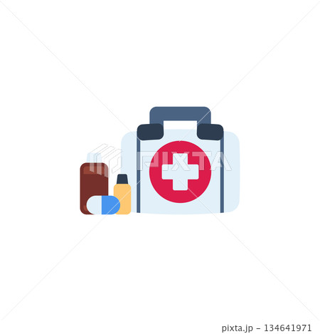 First Aid Kit vector icon. Adventure icon flat style. perfect use for logo, presentation, website, and more. modern icon design color style 134641971