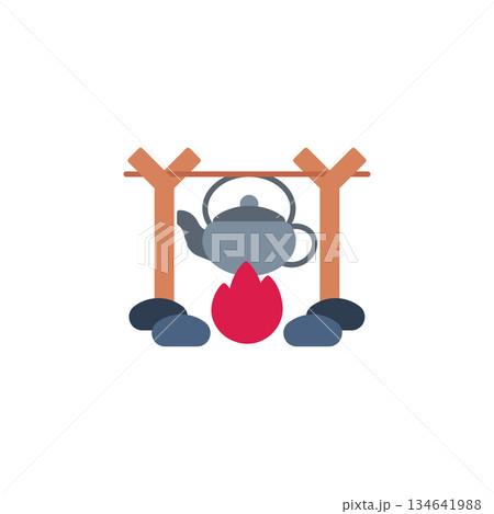 Tea Pot vector icon. Adventure icon flat style. perfect use for logo, presentation, website, and more. modern icon design color style Tea Pot vector icon. Adventure icon flat style. perfect use for logo, presentation, website, and more. modern icon design color style 134641988