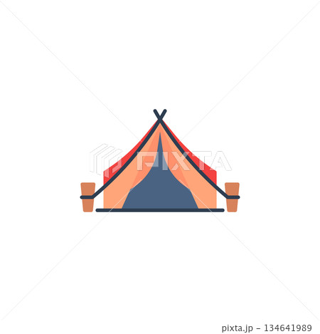 Tent vector icon. Adventure icon flat style. perfect use for logo, presentation, website, and more. modern icon design color style Tent vector icon. Adventure icon flat style. perfect use for logo, presentation, website, and more. modern icon design color style 134641989