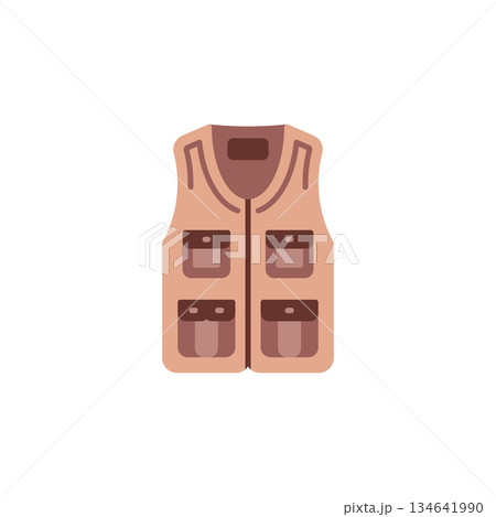 Vest vector icon. Adventure icon flat style. perfect use for logo, presentation, website, and more. modern icon design color style Vest vector icon. Adventure icon flat style. perfect use for logo, presentation, website, and more. modern icon design color style 134641990