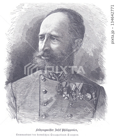 Feldzeugmeister Josef Philippowicz, Commandant of the Bosnian Occupation Troops, Portrait With Medals Feldzeugmeister Josef Philippowicz, Commandant of the Bosnian Occupation Troops, Portrait With Medals 134642771