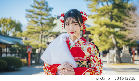 振袖で成人式 134642819