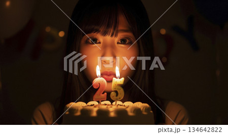 バースデーケーキ 25歳の誕生日 バースデーケーキ 25歳の誕生日 134642822